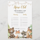Woodland Baby shower Hoe oud waren de ouders? (Voorkant)