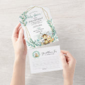 Woodland Baby shower Invitation & Advice Kaart (Afscheurbaar)