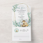 Woodland Baby shower Invitation & Advice Kaart (Binnen)