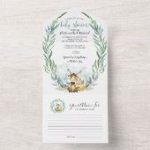 Woodland Baby shower Invitation & Advice Kaart (Binnen)