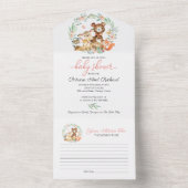 Woodland Baby shower Invitation & Advice Kaart (Binnen)