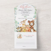 Woodland Baby shower Invitation & Advice Kaart (Binnen)
