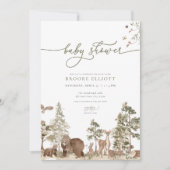 Woodland Baby shower Invitation Bosdieren Kaart (Voorkant)
