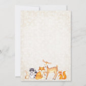 Woodland Baby shower Invitation Deer Fox Animal Kaart (Achterkant)