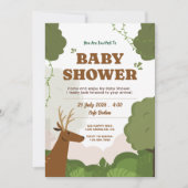 Woodland Baby shower Invitation - Forest Deer Them Kaart (Voorkant)