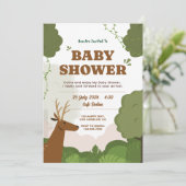 Woodland Baby shower Invitation - Forest Deer Them Kaart (Staand voorkant)