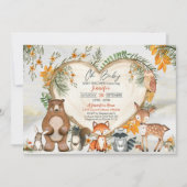 Woodland Baby shower Invitation Gender Neutral Kaart (Voorkant)