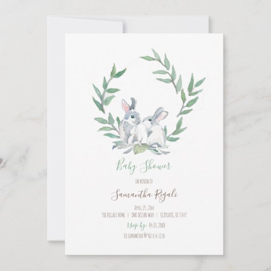 Woodland Baby shower Invitation Gender Neutral Kaart (Voorkant)