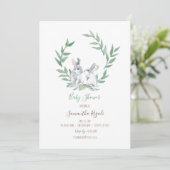 Woodland Baby shower Invitation Gender Neutral Kaart (Staand voorkant)