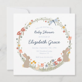 Woodland Baby shower Invitation Kaart