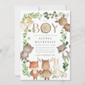 Woodland Baby Shower Invitation Kaart (Voorkant)