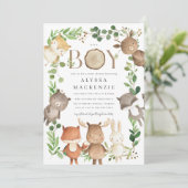 Woodland Baby Shower Invitation Kaart (Staand voorkant)