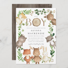 Woodland Baby Shower Invitation Kaart