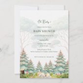 Woodland Baby shower Invitation Kaart (Voorkant)