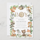 Woodland Baby Shower Invitation Kaart (Voorkant)