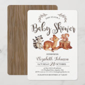 Woodland Baby shower Invitation Kaart (Voorkant / Achterkant)