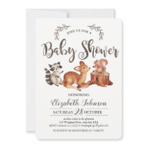 Woodland Baby shower Invitation