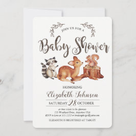Woodland Baby shower Invitation Kaart
