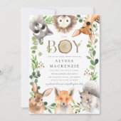 Woodland Baby Shower Invitation Kaart (Voorkant)