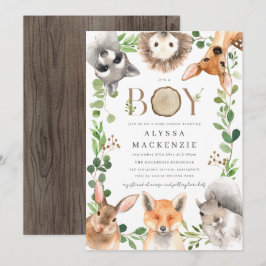 Woodland Baby Shower Invitation Kaart