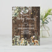 Woodland Baby shower Invitation Kaart (Staand voorkant)