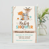 Woodland Baby shower Invitation Kaart (Staand voorkant)
