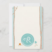 Woodland Baby shower Invitation Kaart (Achterkant)
