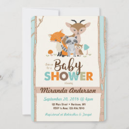 Woodland Baby shower Invitation Kaart