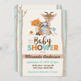Woodland Baby shower Invitation Kaart