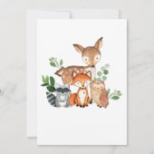 Woodland Baby shower Invitation Kaart (Achterkant)
