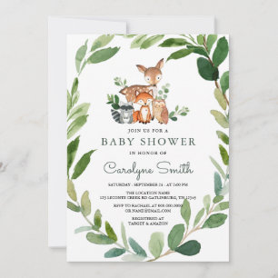 Woodland Baby shower Invitation Kaart