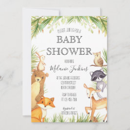 Woodland Baby shower Invitation Kaart