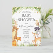 Woodland Baby shower Invitation Kaart (Staand voorkant)