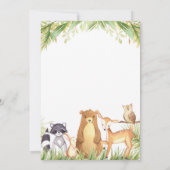 Woodland Baby shower Invitation Kaart (Achterkant)