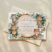 Woodland Baby shower Invitation Kaart
