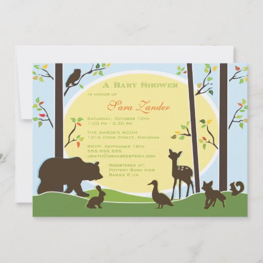 Woodland Baby shower Invitation Kaart (Voorkant)
