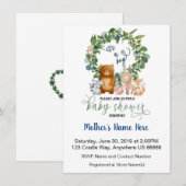 Woodland Baby shower Invitation Kaart (Voorkant / Achterkant)