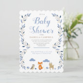 Woodland Baby shower Invitation Kaart (Staand voorkant)