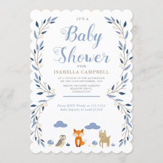 Woodland Baby shower Invitation Kaart