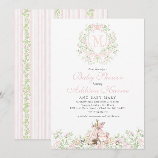 Woodland Baby shower invitation Kaart (Voorkant / Achterkant)