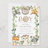 Woodland Baby Shower Invitation Kaart (Voorkant)