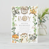 Woodland Baby Shower Invitation Kaart (Staand voorkant)