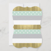 Woodland Baby shower Invitation, Mint, Grijs, Goud Kaart (Achterkant)