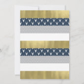 Woodland Baby shower Invitation, Navy, grijs, goud Kaart (Achterkant)