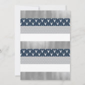 Woodland Baby shower Invitation, Navy, Grijs Kaart (Achterkant)