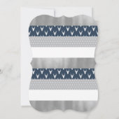 Woodland Baby shower Invitation, Navy, Grijs Kaart (Achterkant)