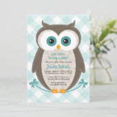 Woodland baby shower Invitation Neutral Mint Brown Kaart (Staand voorkant)