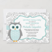 Woodland baby shower Invitation Neutral Mint Grey Kaart (Voorkant)