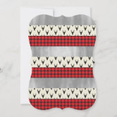 Woodland Baby shower Invitation, Rood, Zwart, Plai Kaart (Achterkant)