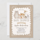 Woodland Baby shower Invitation Whimsical Shower Kaart (Voorkant)